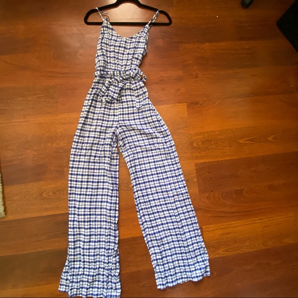 Forever 21 Blue and White Plaid Jumpsuit - Picture 4 of 7